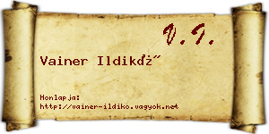 Vainer Ildikó névjegykártya